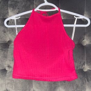 Pink halter top
